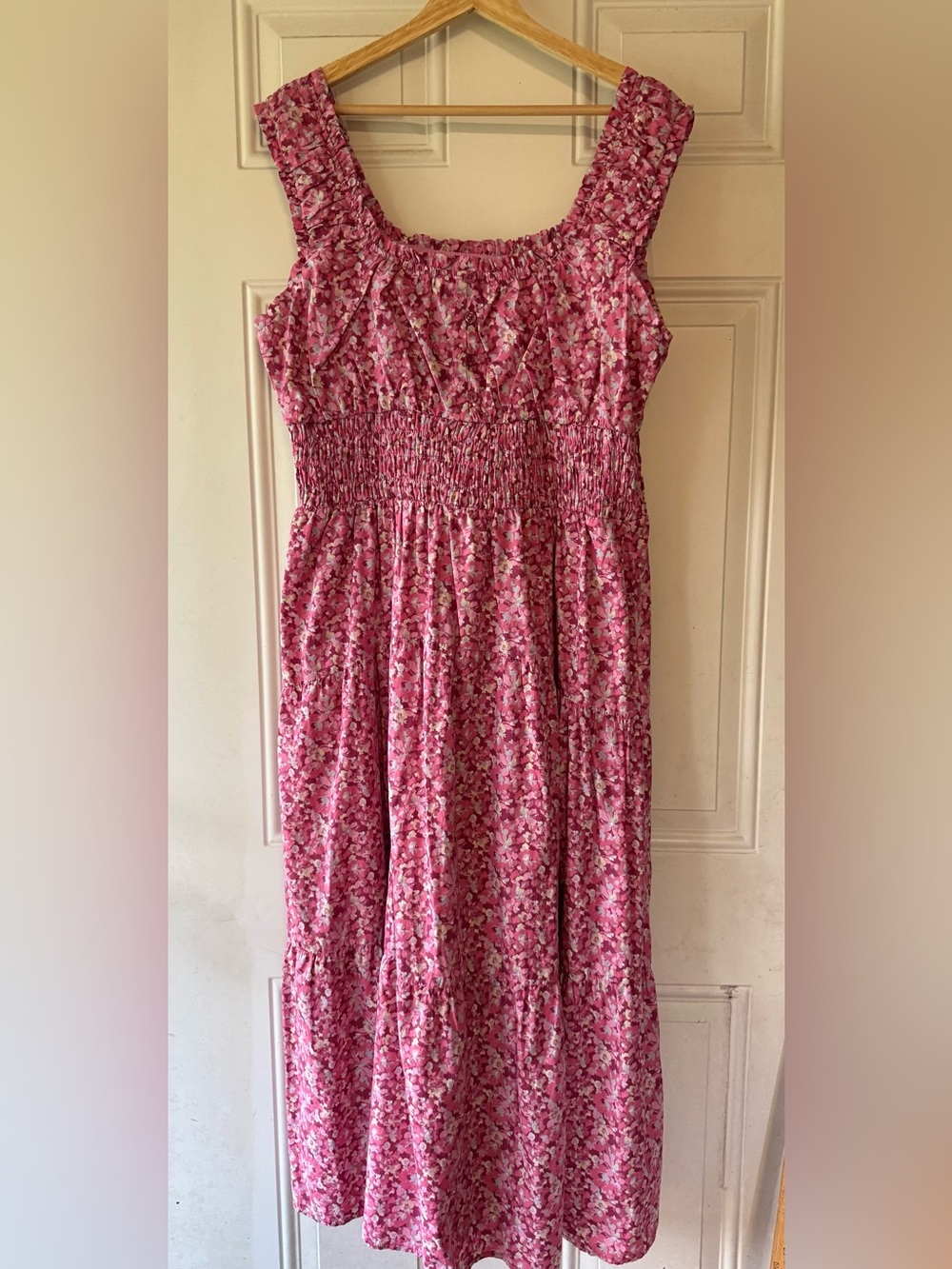 🎯50% OFF! Universal Thread pink cotton floral tiered maxi dress